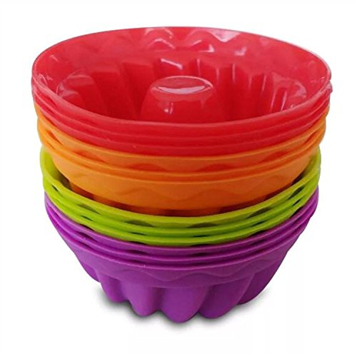 Kit 12 Forminhas Silicone Mini Bolos Cupcake Pudim Gelatina