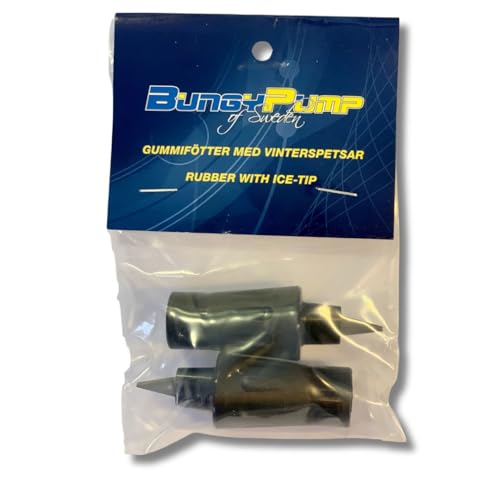 BungyPump Winter-Gummipuffer mit Eisspitze – rutschfeste Ersatzfüße mit Hartmetallspitze für Nordic Walking & Wanderstöcke, ideal für Schnee & EIS