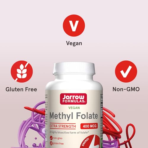 Jarrow Extra Strength Methyl Folate, Folate 400 mcg, 60 Capsules - image 5