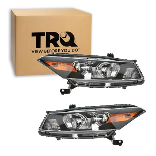 Image of TRQ Headlight Assembly Set HO2502135 HO2503135 Compatible with 2008-2010 Honda Accord