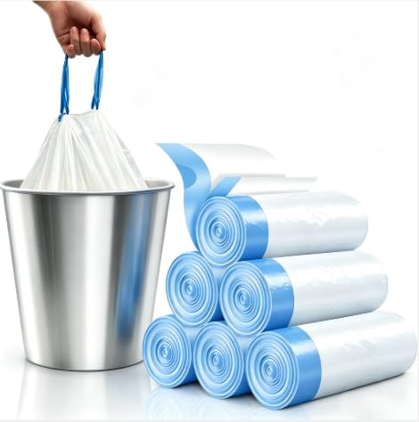 Müllbeutel, 15 Liter 4 Gallonen, mit Zugband, 120 Stück, ohne Duft,1.6gal-120