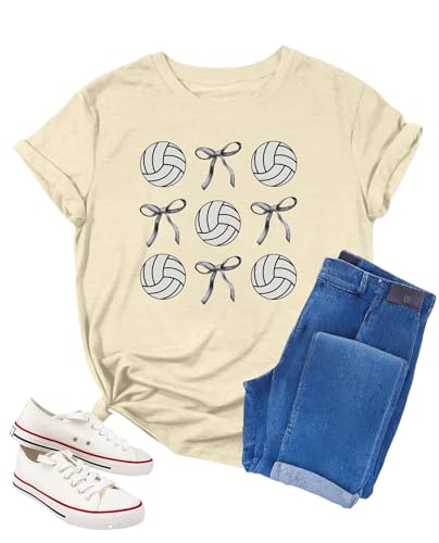 Volleyball Shirt Women Volleyball Mom Shirt Game Day Team Tee Tops Graphic Sports Ball Player Gift Short Sleeve