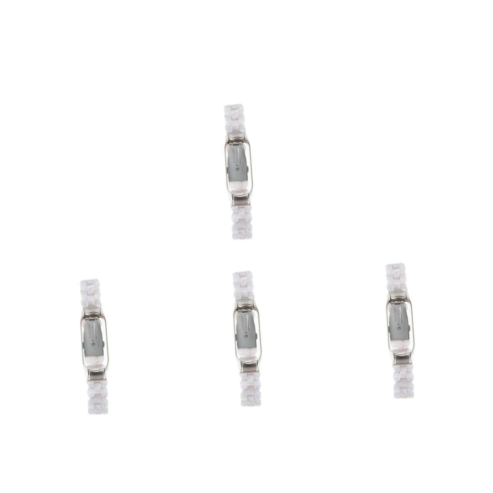 HEMOTON 4piezas Correa De Resina Compatible Con Band Banda y Resistente Para Uso Diario y Ocasiones Especiales Color Perla