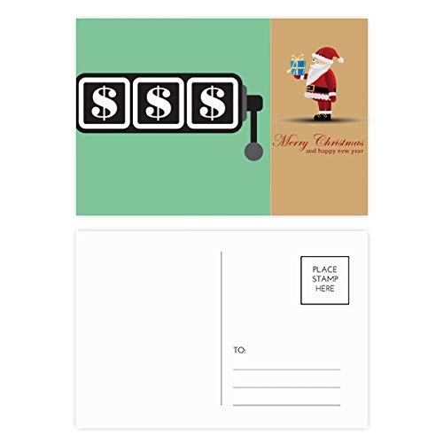 Cartes postales Machine à sous Père Noël (Lot de 20) idéales pour joindre aux cadeaux