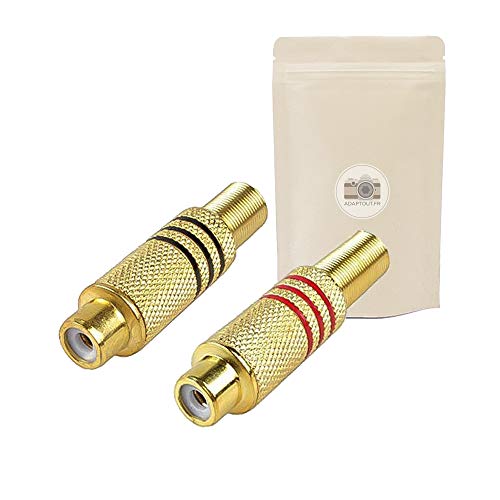 2x Koppeln Sie die Cinch-Buchse mit dem roten und schwarzen Stereostecker