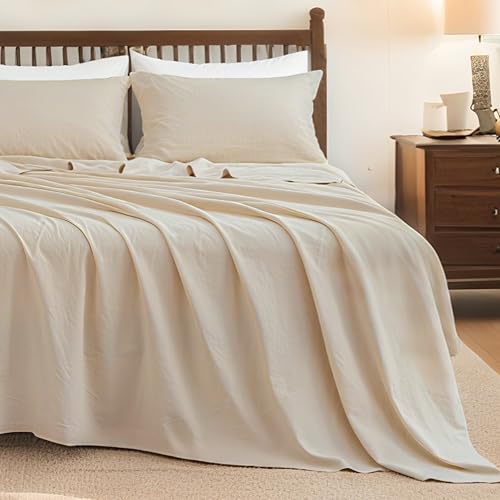FALUCA Linen Cotton Sheet Set King Size