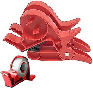 Tape Dispenser, 2 Pieces Gift Wrapping Station with Clamps, Desktop Adhesive Distributor, Adhesive Cutter Packaging Machine, Tabletop Gift Wrapping Tool for Christmas Birthday Gift Wrap Packing Boxes