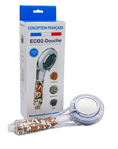 NOUVELLE douchette Géothermale Française Médaillée, 2 fois au Concours Lépine ! Pommeau Douche Anti-Calcaire (Translucide)