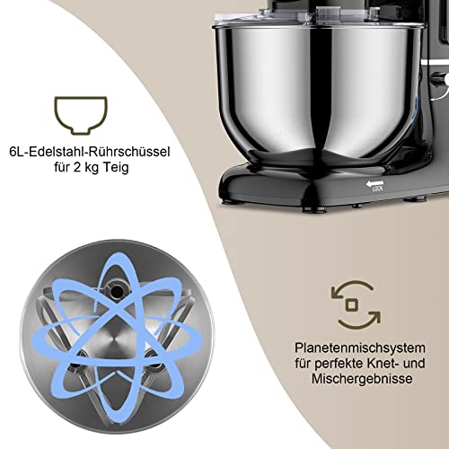 Küchenmaschine Zuccie 6.2L mit Touchscreen und 1500W Leistung
