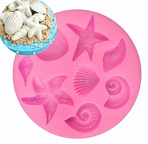 First Try Silicone Mermaid Tail Round Shell Mold Baking Cake Decoration Jelly Sugar Craft Chocolate Fondant Gumpaste Pastry Clay Candy Making Ice Cube Tray Fimo Soap Molds Large and Small Set of 3 1