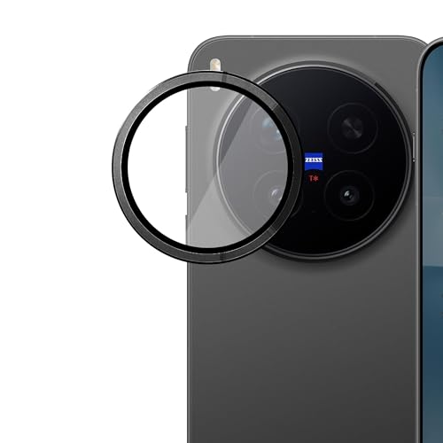 Image of Amazon Brand - Solimo Camera Glass Lens Protector Ring for VIVO X300 PRO 5G Case Friendly with Edge to Edge Coverage and Easy Installation (Black)