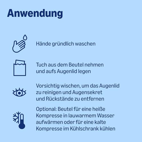 Healthcare by Amazon Augenlid-Reinigungstücher zur Behandlung der Augenpartie bei Erwachsenen und Kindern, ohne Duftstoffe, Packung mit 60 Stück (zuvor Amazon Basic Care) – Verpackung kann variieren