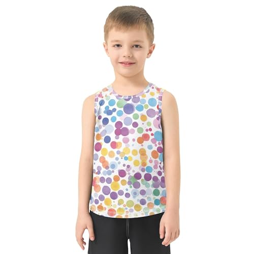 Watercolor Dot Seamless Tank Top for Boys Sleeveless Toddler Vest Toddler Boy Shirts for Biking Jogging Beach 3T2