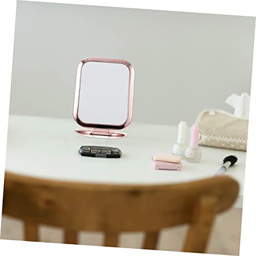Espejo de maquillaje doble con aumento IMIKEYA dorado rosa miniatura 3