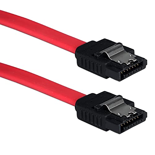 Cable de datos SATA 0.5M rojo con cierre metálico
