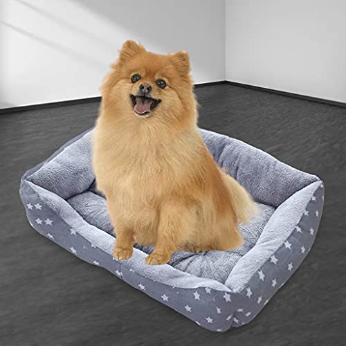 Baoblaze -Hundebetten Weiche Haustierbettwäsche Winter Warmes Schlafbett Hausnest für kleine mittelgroße Hunde Katze, Grauer Stern L