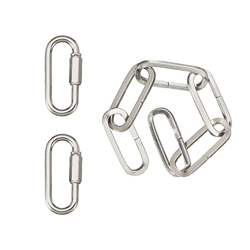 Image of Aspen Creative 21121-09-1, Steel Heavy Duty Chain & Two Quick Link Connector for Lighting Fixture /Swag Light /Plants / 1 Foot, Satin Nickel, 8 Gauge