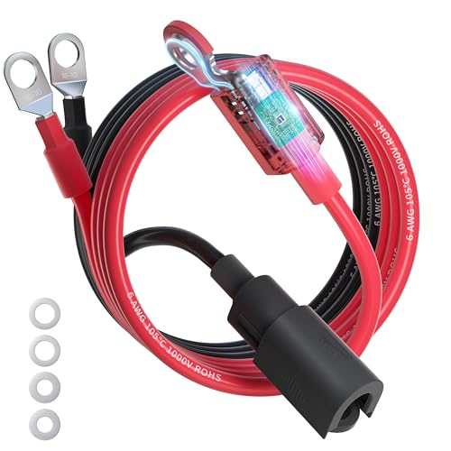 Ampeak 6 AWG Battery Cable 3FT, Anti-Spark Waterproof, UL Listed Pure Copper, 3/8" Lugs, 120A Rated, for Inverter $15.33 Free Shipping - image 1