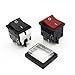 HY12-9-7 125/250V 18/12A 4 Pins Waterproof Rocker Switch ON Off Pushbutton Switches for Electric Tool Machine Equipment(2Pieces)