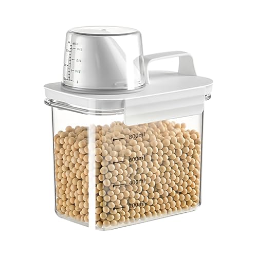 Fyfjur Müsli Aufbewahrung, Waschpulver Aufbewahrungsbox with Measuring Cup, Vorratsdosen mit Deckel...