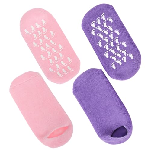 PLAFOPE Moisturizing Heel Socks for Women 2 Pairs Gel Socks Foot Care Spa for Dry Cracked Heels
