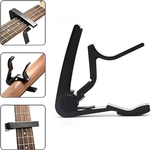 Image of Imaginea Guitar Capo for Acoustic Electric Guitar One Handed Trigger Quick Change Guitar Metal Capo for Ukulele, Electric and Acoustic Guitars with 5 Picks