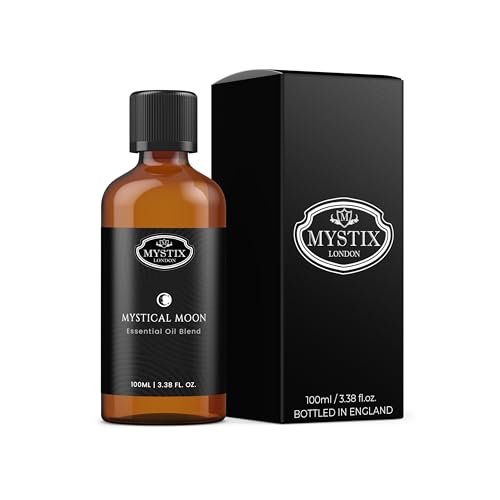 Mystix London | Mystical Moon Spiritual Essential Oil Blend 100 ml | Bergamot • Clary Sage • Cypress • Lavender • Tangerine | New Moon Energy & Intention | Vegan, GMO Free