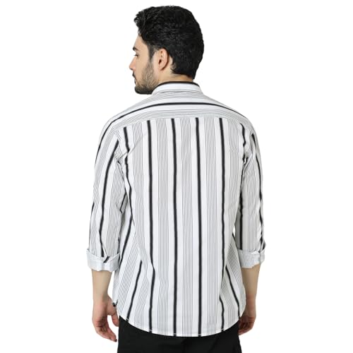 Image of Spykar Men's Relaxed Fit N /A Half Sleeve Striped Casual Shirts