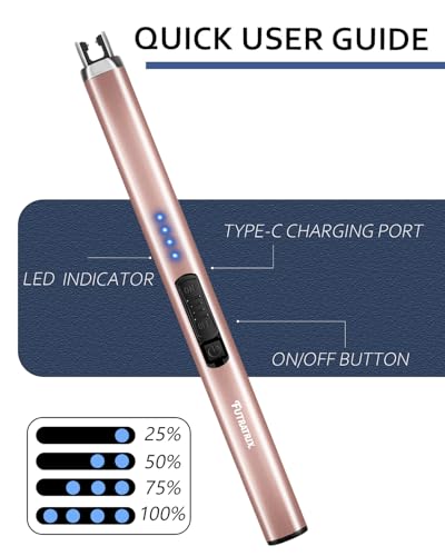 Encendedores eléctricos USB recargables 2 pack negro y dorado miniatura 3