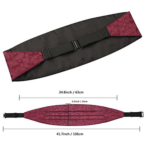 Image of Alizeal Mens Multicolored Silk Solid Cummerbund Bow Tie Set