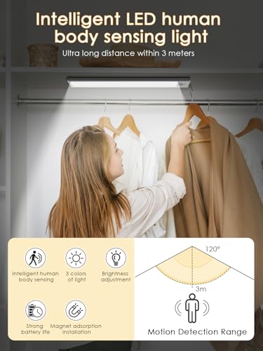 Luces LED magnéticas con sensor de movimiento para cocina y despensa inalámbricas recargables 2