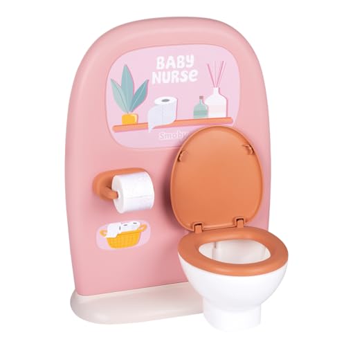 Smoby - Baby Nurse - Baño - Numerosos Accesorios - Juguete de imitación - Folleto Educativo - Material Reciclado - A Partir de 3 años - Fabricado en Francia