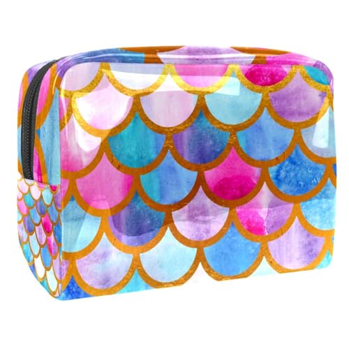 Sac de maquillage pour le voyage à écailles roses idéal pour vos weekends