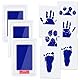 Vicloon Baby Abdruck Set, Baby Handabdruck und Fußabdruck mit 3 x Clean Touch Stempelkissen und 6 x Druckkarten, Babyhaut Kommt Nicht Farbe in Berührung, für Familie Geschenk - Blau