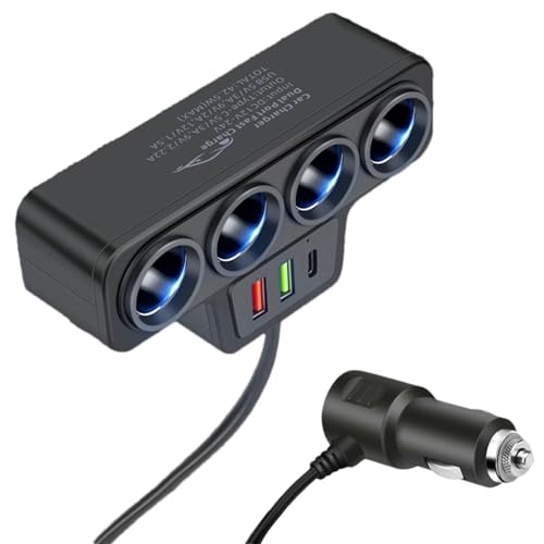 Caricabatteria da da da da da auto multiporta caricatore da da da da da auto USB Adattatore per caricabatterie da da da da da auto con porta QC 3.0 da 30 W - Stazione di ricarica per da da da da auto ad alta velocità estensione