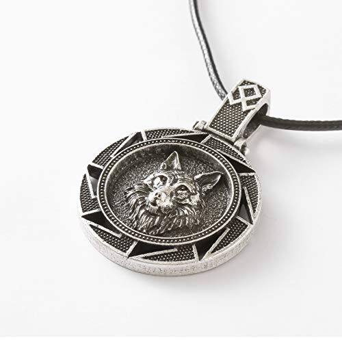 HAQUIL Wolf Necklace, Animal Totem Medallion Pendant, Wolf Jewelry Gift for Men and Women