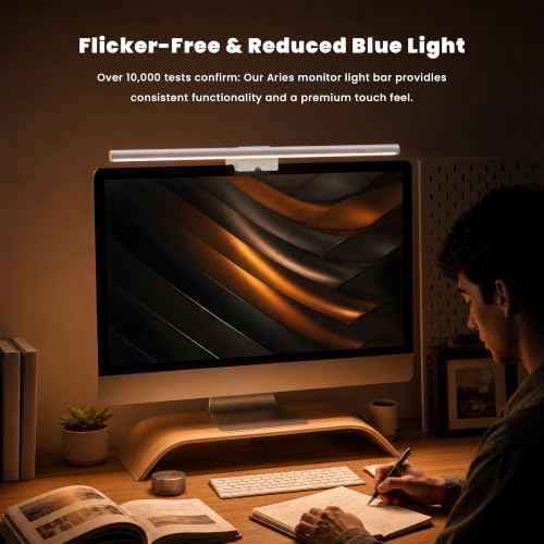 Image of YEELIGHT Monitor Light Bar with Remote, Computer Monitor Lamp for Home Office Gaming, 250LM No Glare Eye-Care Screen Bar, Touch Control USB Desk Lamp with Stepless Dimming for Flat & Curved Monitor