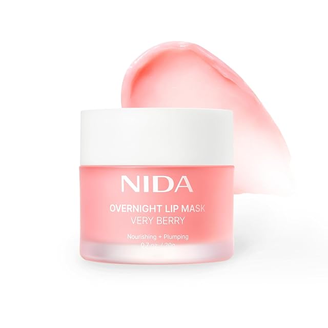 NIDA Overnight Lip Mask - Very Berry Intense Hydration Plumping Sleeping Mask for Dry Chapped Lips 0 7