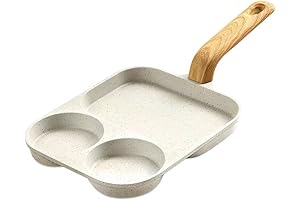 Nonstick 3-Section Aluminum Breakfast Pan for Gas Stoves