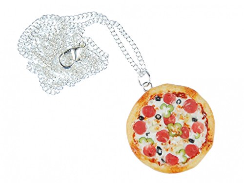 Miniblings Collier de Pizza Pizza Autour Assez détaillée 3D coloré 60 cm