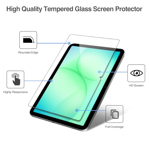 Image of ProCase 2 Pack Screen + 3 Camera Lens Protector for Galaxy Tab A11+ / A9+ | for Galaxy Tab A11 Plus / Tab A9 Plus 9H Hardness HD Clear Tempered Glass Film Guard With 3 Camera Lens Protector
