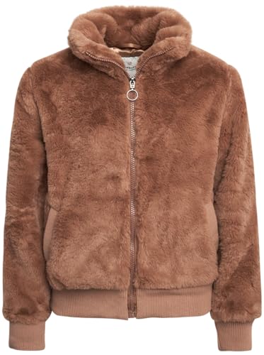 URBAN REPUBLIC Girls' Winter Coat - Zip Up Warm Plush Faux Fur Teddy Dress Coat and Bomber Jacket for Girls (Sizes: 4-16), Size 7-8, Cream
