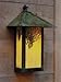 Arroyo Craftsman EW-9AM-BK Evergreen Flush Wall Mount with Classic Arch Overlay, 9", Satin Black Metal Finish, Amber Mica Glass