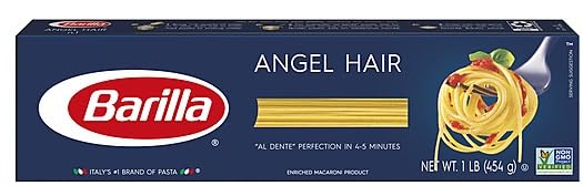 Miniatura 2 de Barilla Pasta, pelo de ángel, fettuccine, lingüino, espaguetis y espaguetis finos, 16 onzas (paquete de 5)  con mini espátula Make Your Day