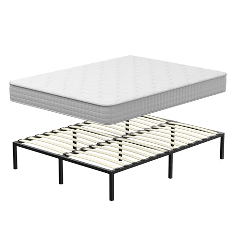 DEWINNER Ensemble Sommier et Matelas 120x190 cm,Lit Complet 2 Personnes avec Sommier et Matelas à Ressorts Ensachés 120x190x20 cm,Ergonomique, Orthopédique,...