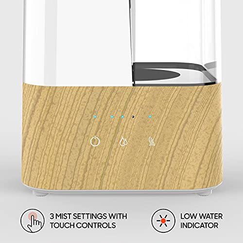 Sharper Image Uhs2-Si Ultrasonic Humidifier With 1.5 Gallon Tank, 3 Levels Of Warm Or Cool Mist, Auto Shut, White #TOP2