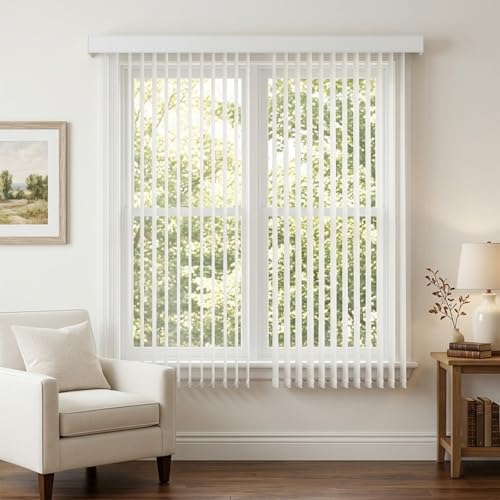 Genérico Estores Verticales Térmico Cortina Lamas Verticales Corredera Estor Vertical Blackout Control de Luz Cortina de Protección Solar y Privacidad para Ventanas Interior(150cmW x 160cmH)