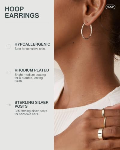 Image of PAVOI Gold Hoop Earrings for Women, 14K Gold Plated Paddle-Back Hoops