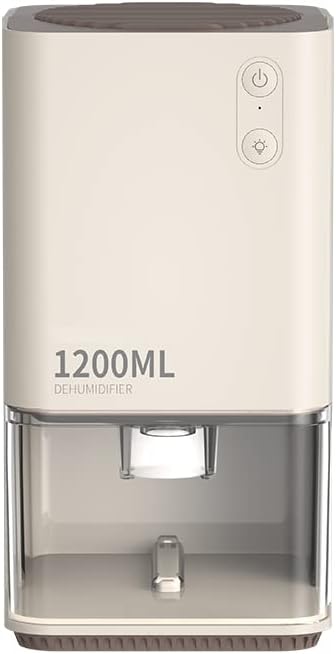 Dehumidifiers, Small Dehumidifier, Ultra Quiet Dehumidifier with Night Lights, Dehumidifier for Basement, Home, Bedroom, Bathroom, 40 OZ(1200ml), 50-320 sq.ft (Morandi Yellow)