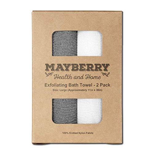 Extra Long Exfoliating Bath Cloth/Towel - 2 Pack - 36